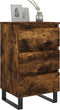 vidaXL - Nachtkastjes - 2 - st - 40x35x69 - cm - bewerkt - hout - gerookt - eikenkleurig