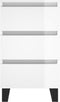 vidaXL - Nachtkastjes - 2 - st - 40x35x69 - cm - bewerkt - hout - hoogglans - wit