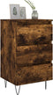 vidaXL - Nachtkastjes - 2 - st - 40x35x69 - cm - bewerkt - hout - gerookt - eikenkleurig