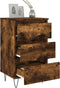 vidaXL - Nachtkastjes - 2 - st - 40x35x69 - cm - bewerkt - hout - gerookt - eikenkleurig