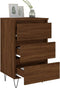 vidaXL - Nachtkastjes - 2 - st - 40x35x69 - cm - bewerkt - hout - bruin - eikenkleur