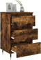 vidaXL - Nachtkastjes - 2 - st - 40x35x69 - cm - bewerkt - hout - gerookt - eikenkleurig