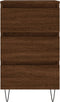 vidaXL - Nachtkastjes - 2 - st - 40x35x69 - cm - bewerkt - hout - bruin - eikenkleur