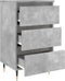 vidaXL - Nachtkastjes - 2 - st - 40x35x69 - cm - bewerkt - hout - betongrijs
