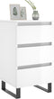 vidaXL - Nachtkastjes - 2 - st - 40x35x69 - cm - bewerkt - hout - hoogglans - wit