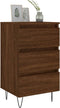 vidaXL - Nachtkastjes - 2 - st - 40x35x69 - cm - bewerkt - hout - bruin - eikenkleur