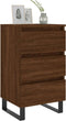 vidaXL - Nachtkastjes - 2 - st - 40x35x69 - cm - bewerkt - hout - bruin - eikenkleur