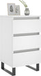 vidaXL - Nachtkastjes - 2 - st - 40x35x69 - cm - bewerkt - hout - wit