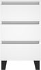 vidaXL - Nachtkastjes - 2 - st - 40x35x69 - cm - bewerkt - hout - wit