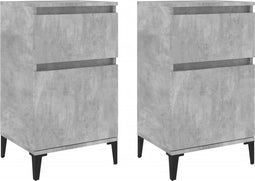 vidaXL - Nachtkastjes - 2 - st - 40x35x70 - cm - betongrijs