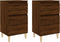 vidaXL - Nachtkastjes - 2 - st - 40x35x70 - cm - bewerkt - hout - bruin - eikenkleur