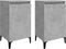 vidaXL - Nachtkastjes - 2 - st - 40x35x70 - cm - bewerkt - hout - betongrijs