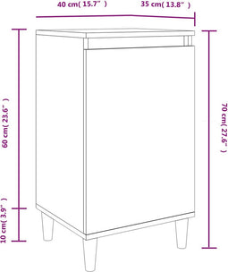 vidaXL - Nachtkastjes - 2 - st - 40x35x70 - cm - bewerkt - hout - hoogglans - wit