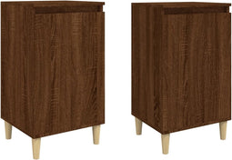 vidaXL - Nachtkastjes - 2 - st - 40x35x70 - cm - bewerkt - hout - bruin - eikenkleur