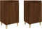 vidaXL - Nachtkastjes - 2 - st - 40x35x70 - cm - bewerkt - hout - bruin - eikenkleur