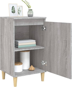vidaXL - Nachtkastjes - 2 - st - 40x35x70 - cm - bewerkt - hout - grijs - sonoma - eiken