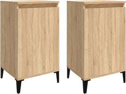 vidaXL - Nachtkastjes - 2 - st - 40x35x70 - cm - bewerkt - hout - sonoma - eikenkleurig