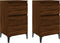 vidaXL - Nachtkastjes - 2 - st - 40x35x70 - cm - bewerkt - hout - bruin - eikenkleur