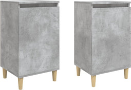 vidaXL - Nachtkastjes - 2 - st - 40x35x70 - cm - bewerkt - hout - betongrijs