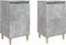vidaXL - Nachtkastjes - 2 - st - 40x35x70 - cm - bewerkt - hout - betongrijs