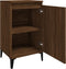 vidaXL - Nachtkastjes - 2 - st - 40x35x70 - cm - bewerkt - hout - bruin - eikenkleur