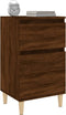 vidaXL - Nachtkastjes - 2 - st - 40x35x70 - cm - bewerkt - hout - bruin - eikenkleur