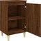 vidaXL - Nachtkastjes - 2 - st - 40x35x70 - cm - bewerkt - hout - bruin - eikenkleur
