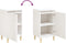 vidaXL - Nachtkastjes - 2 - st - 40x35x70 - cm - bewerkt - hout - hoogglans - wit