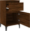 vidaXL - Nachtkastjes - 2 - st - 40x35x70 - cm - bewerkt - hout - bruin - eikenkleur