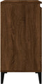 vidaXL - Nachtkastjes - 2 - st - 40x35x70 - cm - bewerkt - hout - bruin - eikenkleur