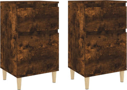 vidaXL - Nachtkastjes - 2 - st - 40x35x70 - cm - gerookt - eikenkleurig
