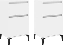 vidaXL - Nachtkastjes - 2 - st - 40x35x70 - cm - hoogglans - wit