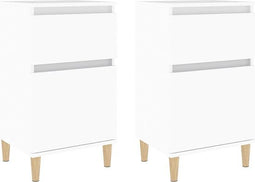 vidaXL - Nachtkastjes - 2 - st - 40x35x70 - cm - wit