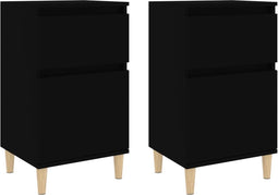 vidaXL - Nachtkastjes - 2 - st - 40x35x70 - cm - zwart