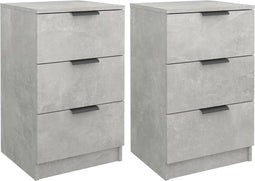 vidaXL - Nachtkastjes - 2 - st - 40x36x65 - cm - betongrijs