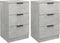 vidaXL - Nachtkastjes - 2 - st - 40x36x65 - cm - betongrijs