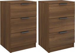 vidaXL - Nachtkastjes - 2 - st - 40x36x65 - cm - bruin - eikenkleur