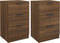 vidaXL - Nachtkastjes - 2 - st - 40x36x65 - cm - bruin - eikenkleur