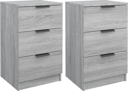 vidaXL - Nachtkastjes - 2 - st - 40x36x65 - cm - grijs - sonoma - eikenkleurig