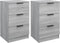 vidaXL - Nachtkastjes - 2 - st - 40x36x65 - cm - grijs - sonoma - eikenkleurig