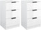 vidaXL - Nachtkastjes - 2 - st - 40x36x65 - cm - hoogglans - wit