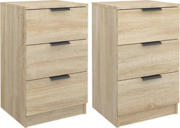 vidaXL - Nachtkastjes - 2 - st - 40x36x65 - cm - sonoma - eikenkleurig