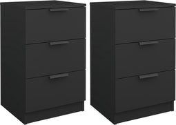 vidaXL - Nachtkastjes - 2 - st - 40x36x65 - cm - zwart