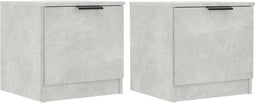 vidaXL - Nachtkastjes - 2 - st - 40x39x40 - cm - betongrijs