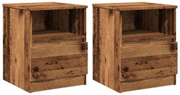 vidaXL - Nachtkastjes - 2 - st - 40x40x50 - cm - bewerkt - hout - oud - houtkleurig