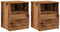 vidaXL - Nachtkastjes - 2 - st - 40x40x50 - cm - bewerkt - hout - oud - houtkleurig