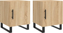 vidaXL - Nachtkastjes - 2 - st - 40x40x50 - cm - bewerkt - hout - sonoma - eikenkleurig