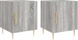 vidaXL - Nachtkastjes - 2 - st - 40x40x50 - cm - bewerkt - hout - grijs - sonoma - eiken