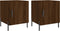 vidaXL - Nachtkastjes - 2 - st - 40x40x50 - cm - bewerkt - hout - bruin - eikenkleur