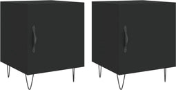 vidaXL - Nachtkastjes - 2 - st - 40x40x50 - cm - bewerkt - hout - zwart